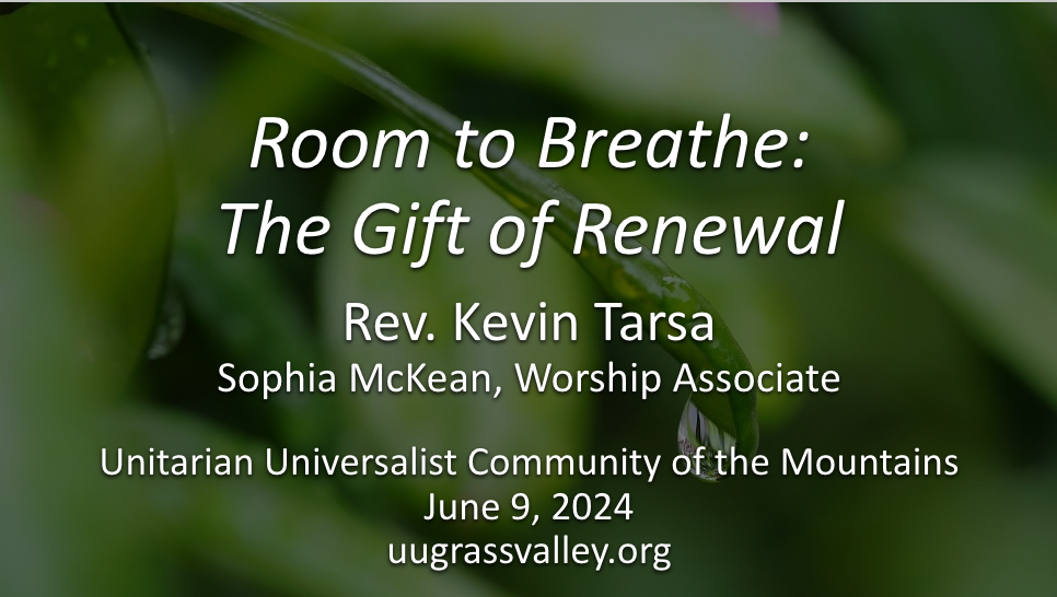 Room to Breathe: The gift of Renewal